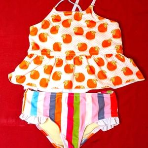 Girls Size 7 Pink Chicken 2 piece Tankini 2020!